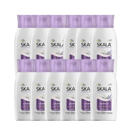 Kit 12 Loção Creme Hidratante Corporal Lavanda Vegano Skala