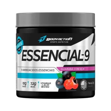 Essencial 9 - Super Combinação 9 Aminoácidos Essenciais - Pote 225g - Body Action - Sabor Guaraná com Açaí 225 G Guarana C Acai