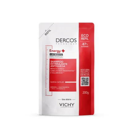 Shampoo Antiqueda Estimulante Vichy Dercos Energy+ Cabelos Fracos Refil Refil Antiqueda com Aminexil 200g