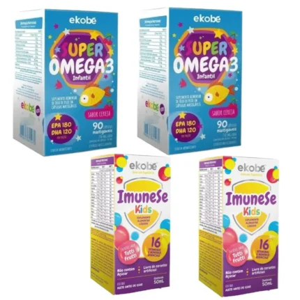 Kit Ekobé Kids Super Ômega 3 Infantil 2 unidades + Imunese Kids 2 unidades